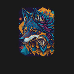 Свитшот хлопковый мужской Abstract Wolf, цвет: черный — фото 2