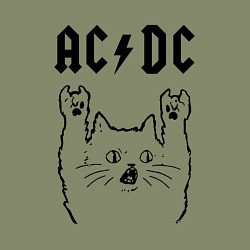 Свитшот хлопковый мужской AC DC - rock cat, цвет: авокадо — фото 2