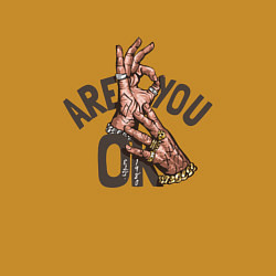 Свитшот хлопковый мужской Are you ok, цвет: горчичный — фото 2