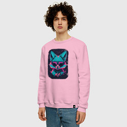 Свитшот хлопковый мужской Whimsical Fox, цвет: светло-розовый — фото 2