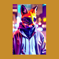 Свитшот хлопковый мужской Cyber fox - neon - city, цвет: горчичный — фото 2