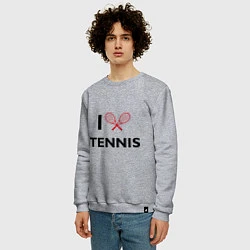 Свитшот хлопковый мужской I Love Tennis, цвет: меланж — фото 2