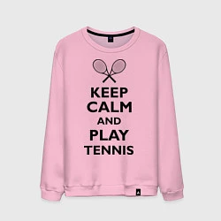 Свитшот хлопковый мужской Keep Calm & Play tennis, цвет: светло-розовый