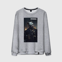 Свитшот хлопковый мужской Pay day 3 wolf, цвет: меланж
