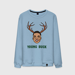 Свитшот хлопковый мужской Young buck, цвет: мягкое небо