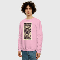 Свитшот хлопковый мужской Бендер в стиле ретрофутуризма, цвет: светло-розовый — фото 2
