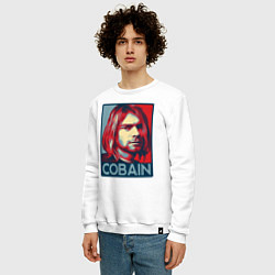 Свитшот хлопковый мужской Nirvana - Kurt Cobain, цвет: белый — фото 2
