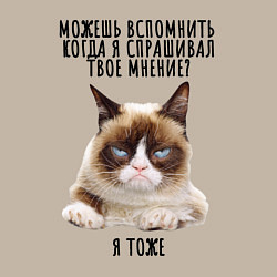 Свитшот хлопковый мужской Кот-ворчун мем, цвет: миндальный — фото 2