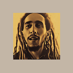 Свитшот хлопковый мужской Сепия Арт Боб Марли, цвет: миндальный — фото 2