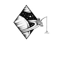 Свитшот хлопковый мужской Space fisher, цвет: белый — фото 2