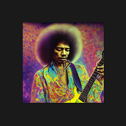 Свитшот хлопковый мужской Глитч Джимми Хендрикс, цвет: черный — фото 2