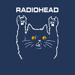 Свитшот хлопковый мужской Radiohead rock cat, цвет: тёмно-синий — фото 2