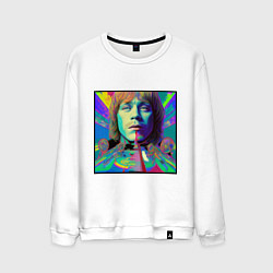 Свитшот хлопковый мужской Brian Jones Glitch Modern Art, цвет: белый