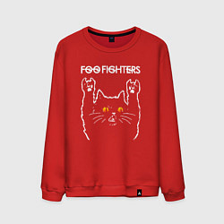 Свитшот хлопковый мужской Foo Fighters rock cat, цвет: красный