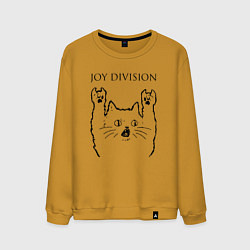 Свитшот хлопковый мужской Joy Division - rock cat, цвет: горчичный
