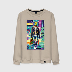 Свитшот хлопковый мужской Kangaroo fashionista - Adelaide - Australia, цвет: миндальный