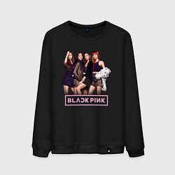 Свитшот хлопковый мужской Rose Blackpink kpop, цвет: черный