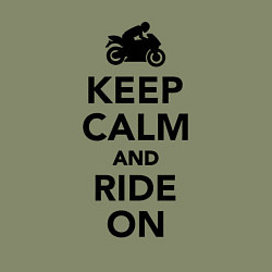 Свитшот хлопковый мужской Keep calm and ride on, цвет: авокадо — фото 2