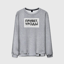 Свитшот хлопковый мужской Привет уроды, цвет: меланж