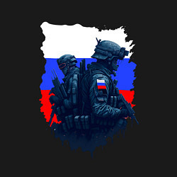 Свитшот хлопковый мужской Военные РФ и флаг - neuro art, цвет: черный — фото 2