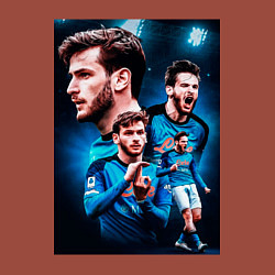 Свитшот хлопковый мужской Хвича Кварацхелия Наполи, цвет: кирпичный — фото 2