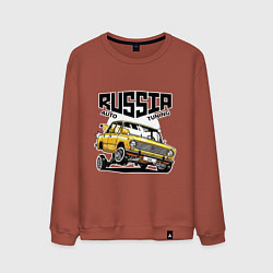 Свитшот хлопковый мужской Russia tuning car, цвет: кирпичный