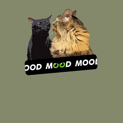 Свитшот хлопковый мужской Черный и рыжий кот - Mood, цвет: авокадо — фото 2