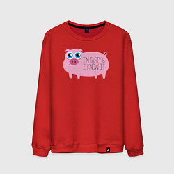 Свитшот хлопковый мужской Я вкусный и знаю это, цвет: красный