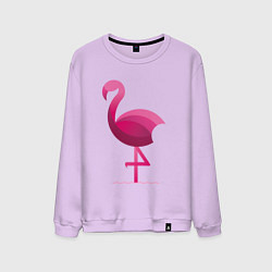Свитшот хлопковый мужской Фламинго минималистичный, цвет: лаванда