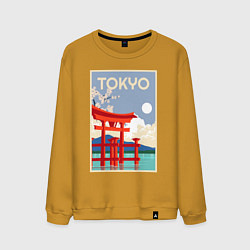 Свитшот хлопковый мужской Tokyo - japan, цвет: горчичный