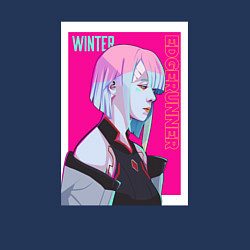 Свитшот хлопковый мужской Винтер из Aespa - киберпанка стиль, цвет: тёмно-синий — фото 2