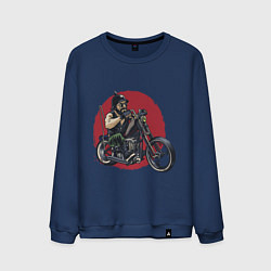 Свитшот хлопковый мужской Biker red sun, цвет: тёмно-синий