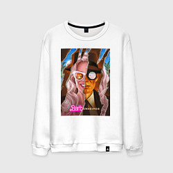 Свитшот хлопковый мужской Barbenheimer барбигеймер, цвет: белый