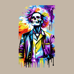 Свитшот хлопковый мужской Cool skeleton - pop art - neural network, цвет: миндальный — фото 2