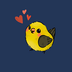 Свитшот хлопковый мужской Птичка иволга с сердечками, цвет: тёмно-синий — фото 2