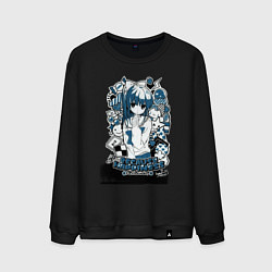 Свитшот хлопковый мужской Аниме футболка -Sakura Koharu, цвет: черный