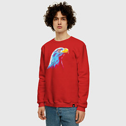 Свитшот хлопковый мужской Орел WPAP, цвет: красный — фото 2