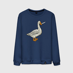 Свитшот хлопковый мужской Утка повар, цвет: тёмно-синий