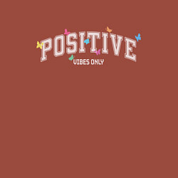 Свитшот хлопковый мужской Positive vibes only, цвет: кирпичный — фото 2