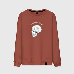 Свитшот хлопковый мужской Skull Memento Mori, цвет: кирпичный