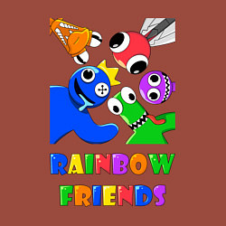 Свитшот хлопковый мужской Rainbow Friends персонажи, цвет: кирпичный — фото 2