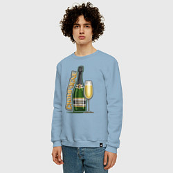 Свитшот хлопковый мужской Шампанское, цвет: мягкое небо — фото 2