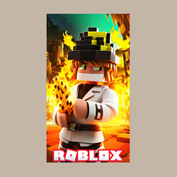 Свитшот хлопковый мужской Roblox fire, цвет: миндальный — фото 2