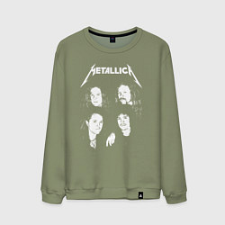 Свитшот хлопковый мужской Metallica band, цвет: авокадо