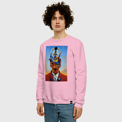Свитшот хлопковый мужской Salvador Dali - surrealism, цвет: светло-розовый — фото 2