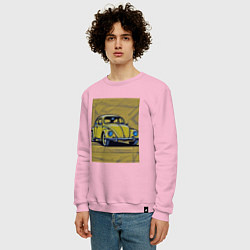 Свитшот хлопковый мужской Авто Жук, цвет: светло-розовый — фото 2