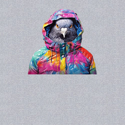 Свитшот хлопковый мужской Голубь в яркой куртке, цвет: меланж — фото 2