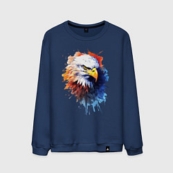 Свитшот хлопковый мужской Граффити с орлом, цвет: тёмно-синий