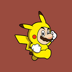 Свитшот хлопковый мужской Марио пикачу, цвет: кирпичный — фото 2