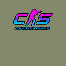 Свитшот хлопковый мужской КС 2 лого неон, цвет: авокадо — фото 2